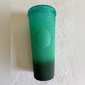 Starbucks 2022 Studded 24 oz Tumbler Cold Cup in Ombre Gradient Waxberry Green
